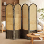 Asnefeli 4 Panel Room Divider Wall, Folding Privacy Screen, Foldable Wood - Image 8