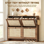 nicetree shoe cabinet storage for entryway, 4-flip drawer, package contents