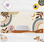 Boho Desk Mat, Abstract Retro Plant Large Mouse Pad, XXL Gaming Large Mousepad - Image 2