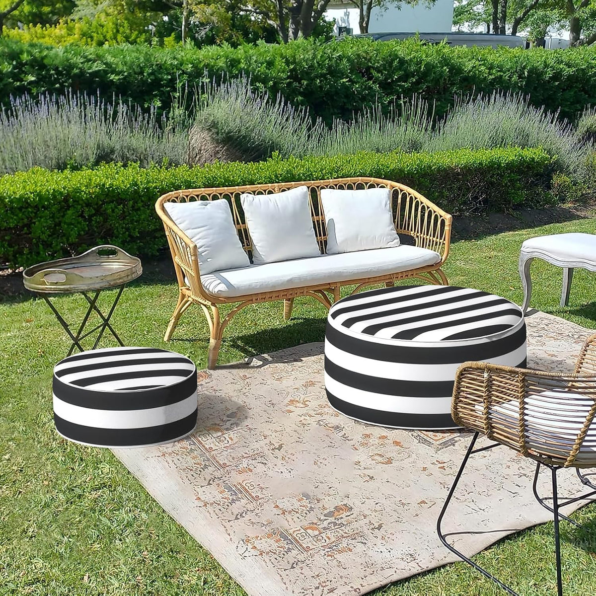 LVTXIII Inflatable Stool Ottoman Footrest with Handle, All Weather Footrest S...