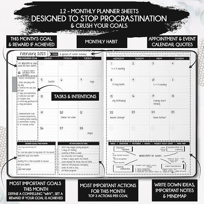 Life & Goal Planner – Undated Daily, Weekly & Monthly Organizer - Image 4