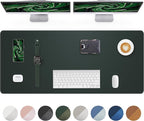 Leather Desk Pad Protector, Office Desk Mat, Large Mouse Pad, Non-Slip Desk by AFIING