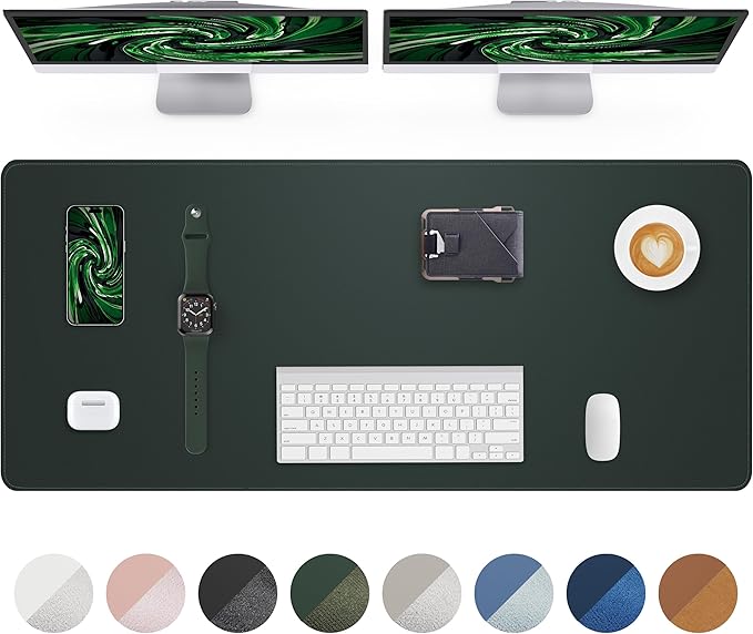 Leather Desk Pad Protector, Office Desk Mat, Large Mouse Pad, Non-Slip Desk by AFIING