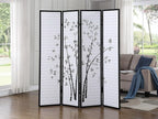 Roundhill Bamboo Print 4-Panel Framed Room Screen/Divider by RoundhillFurniture