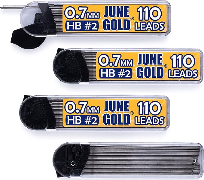June Gold 440 Pieces, 0.7 mm HB #2 Lead Refills, 110 Pieces Per Dispenser by JuneGold