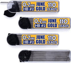 June Gold 440 Pieces, 0.7 mm HB #2 Lead Refills, 110 Pieces Per Dispenser by JuneGold