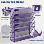 EASEPRES Desk File Organizer Mesh 6-Tier, Hanging Wall Mount Document - Image 3