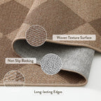lahome checkered easy jute outdoor runner rug, 2x6, close-up detail