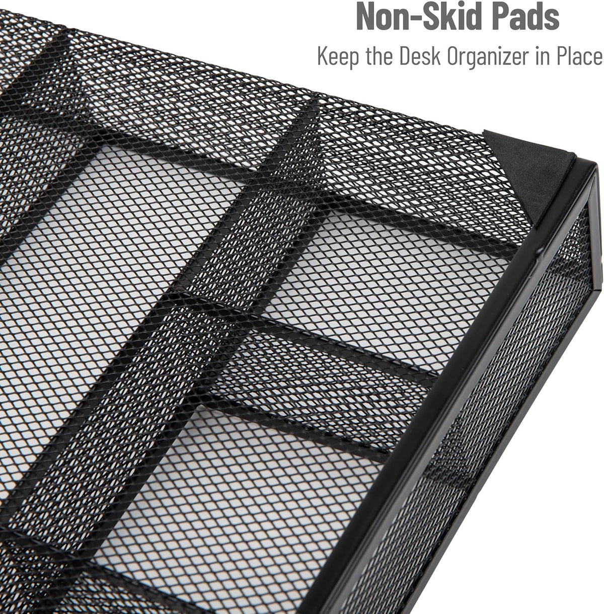Mind Reader 6-Compartment Drawer Organizer, Metal Mesh Desk Organizer for Off...