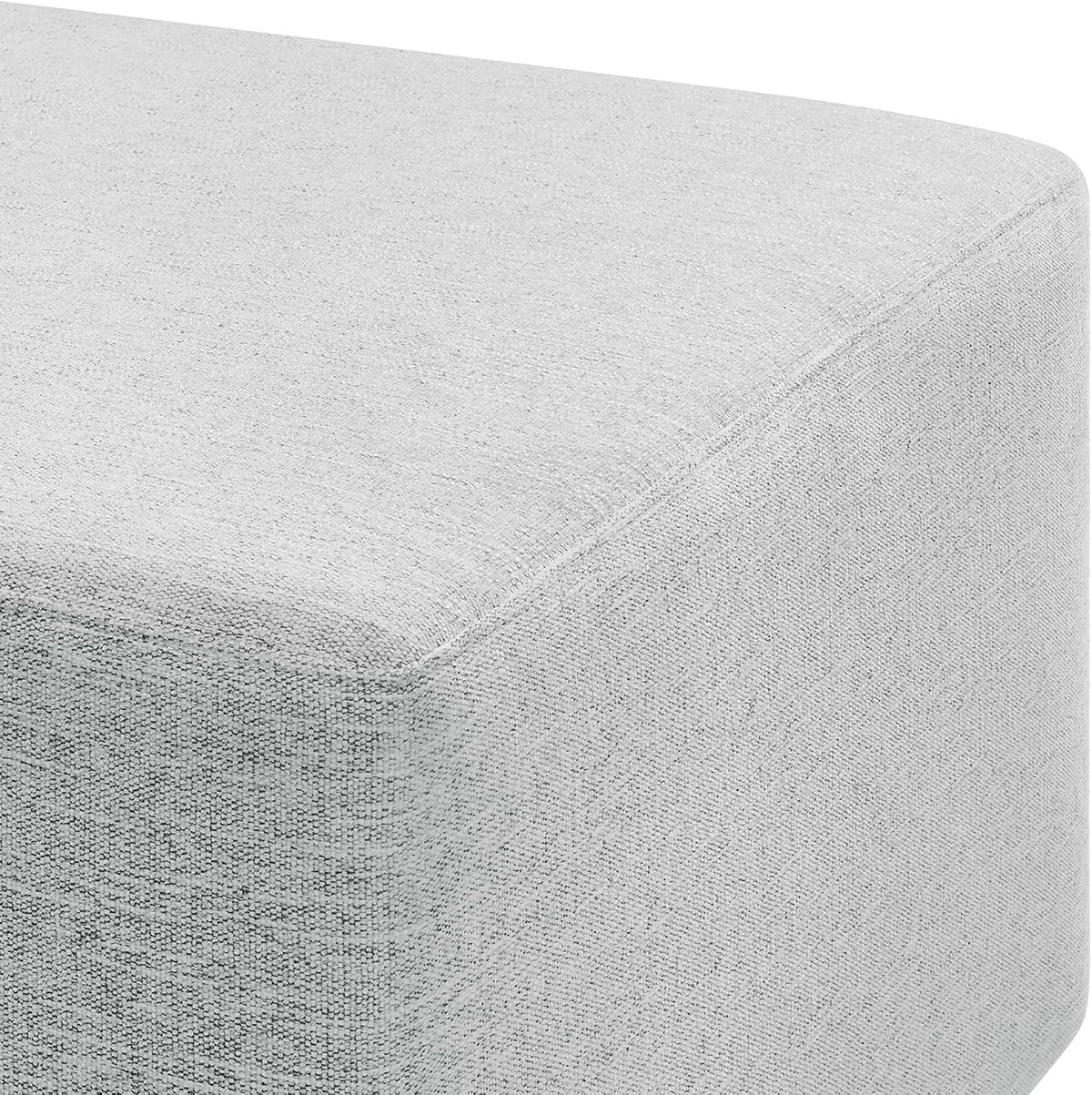 Modway Callum 28 Inch Square Ottoman in Heathered Weave Light Gray - Heathere...