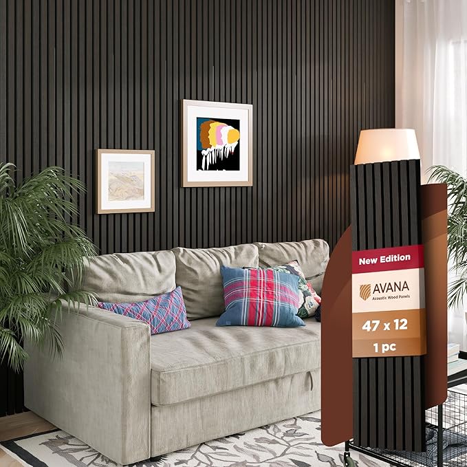 Avana Acoustic Wood Wall Panels – 47.2 x 12.6 Inch Smoke Oak Acoustic Panels 1 by AvanaHome