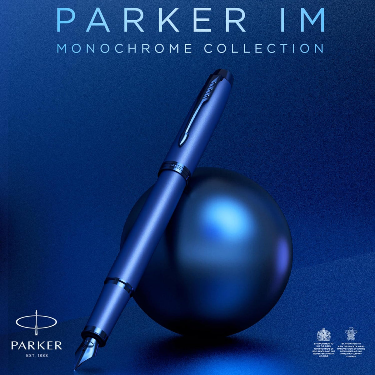 Parker IM Monochrome Ballpoint Pen Blue Ink Blue Finish and Trims Medium Poin...
