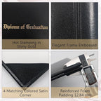 GraduationMall 11"x14" Imprinted Padded Diploma Cover Certificate Holder Black - Image 3