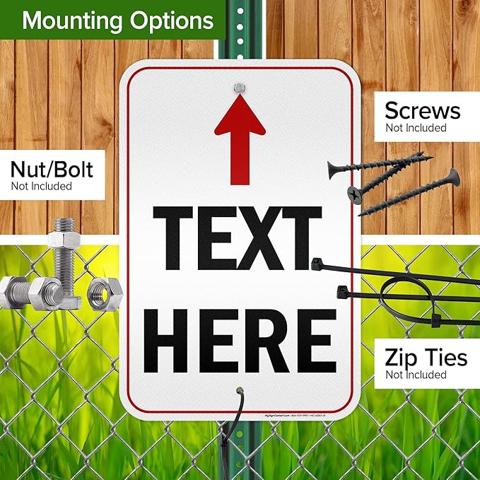 Custom Arrow, Custom Directional Sign, Up Arrow, 12x18 Inches, 3M EGP Reflective - Image 5