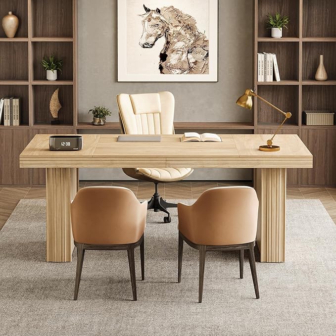 Tribesigns 63" Executive Desk, Modern Executive Office Desk - Image 5