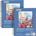 U.S. Art Supply 9"x12" Mixed Media Sketchbook, 2 Pack, 98 lb by USArtSupply