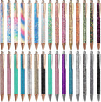 Zonon 60 Pcs Sparkly Pens Fancy Glitter Shiny Metal Retractable Ballpoint Pens Black Ink Medium Point 1. 0 mm Click Ball Pen for Office Supply Woman Adults Teachers End of Year Graduation Gifts