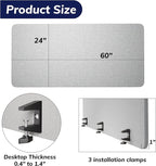 KERRAM Desk Privacy Panel 24 x 60 Inch, Sound Absorbing & Proof Desk Divider - Image 6