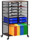 EasyPAG Rolling File Cart with 14 Slot Mail Organizer, Under Desk Storage with by EasyPAG
