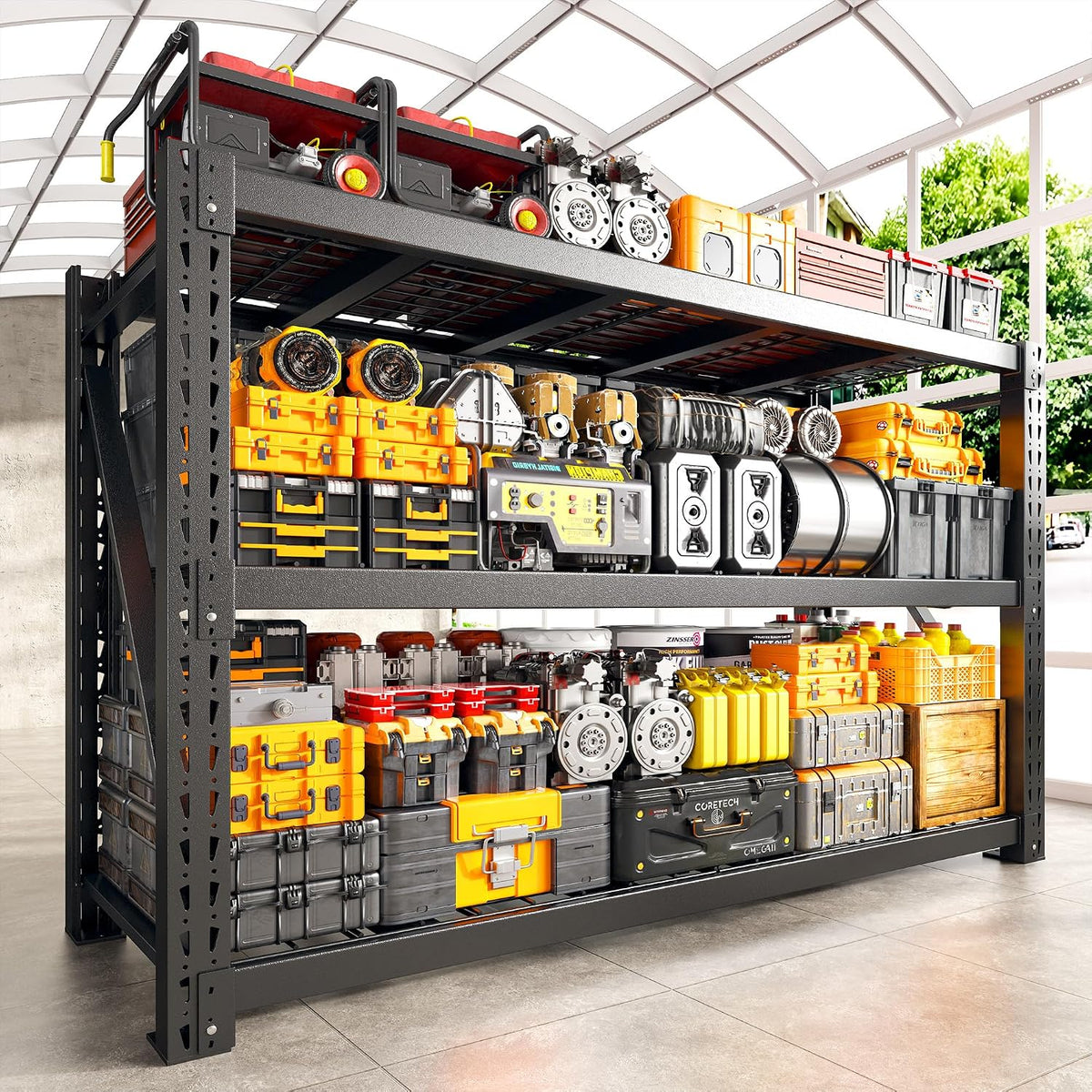 Bepatio 8250LBS Garage Shelving Heavy Duty Storage Shelves Industrial Metal