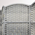 HOMCOM 4 Panel Room Divider, Hand-Woven Freestanding Wood Partition - Image 8