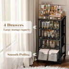 rolling cart with drawers, 4-drawer storage cart on on a desk or shelf