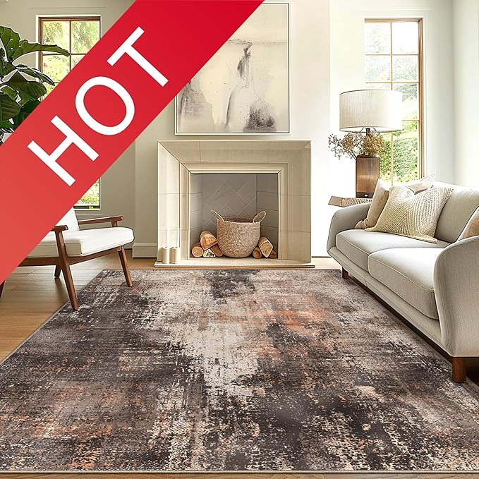 GENIMO Washable Area Rugs for Living Room, 10x14 Vintage Non Slip Rugs - Image 9