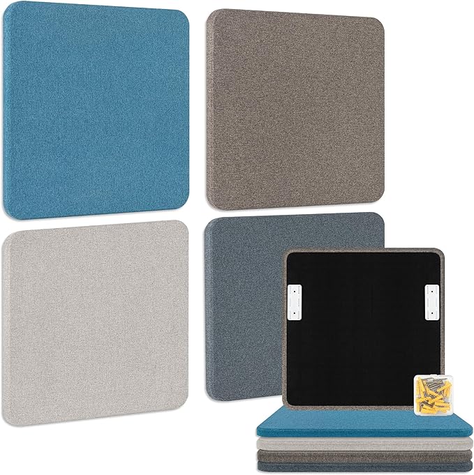 BUBOS 4 PCS Acoustic Panels, Fabric Soundproof Wall Panels, Self-adhesive Sound by BUBOS