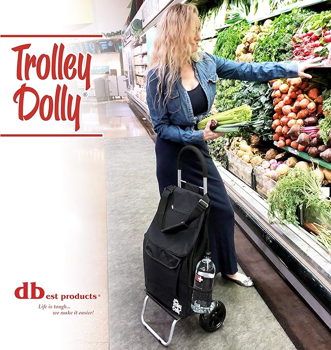 dbest products Trolley Dolly Black Foldable Shopping cart - Image 6