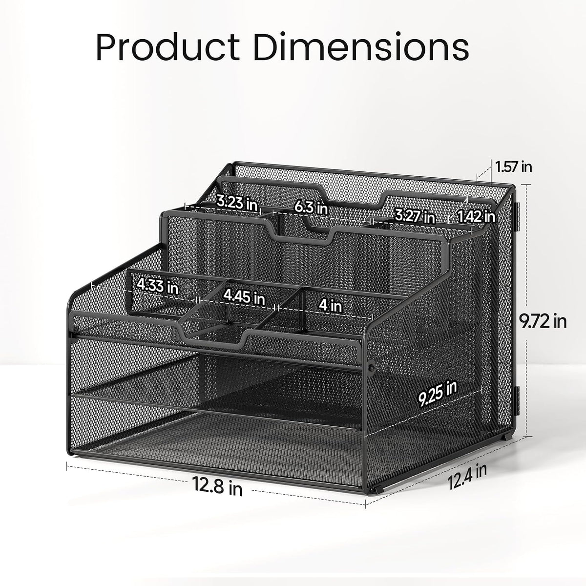 lavatino desk organizer - metal mesh with 2 shown in use