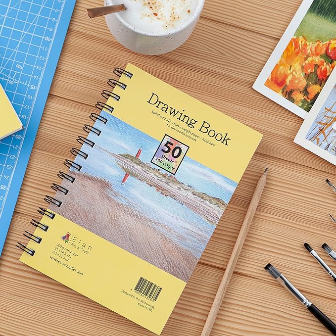 Elan A5 Drawing Book, 50 Sheets Italian Paper 90 lb/200 GSM, Acid-Free Sketch - Image 8