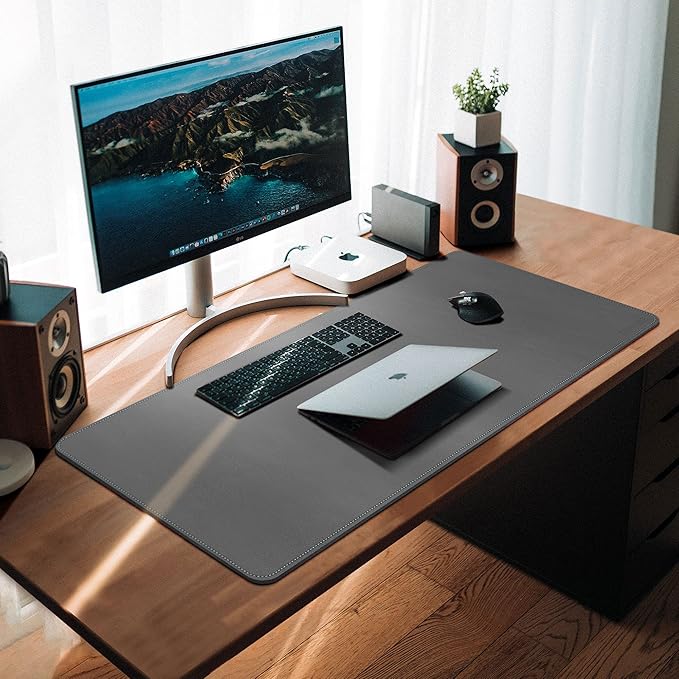 CENNBIE Desk Mat Pad Blotter Protector 47.2" x 19.6", PU Leather Desk Mat - Image 3
