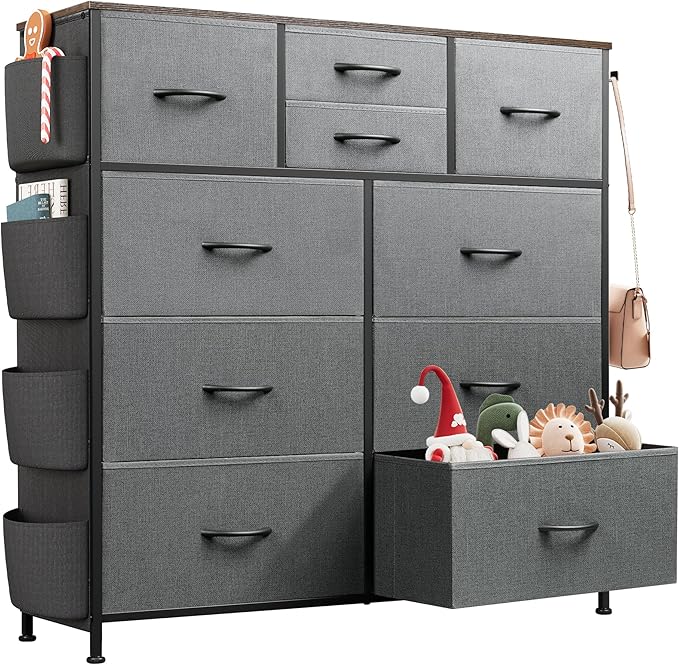 WLIVE Dresser for Bedroom with 10 Drawers, Fabric Dresser Chest of Drawers with by WLIVE