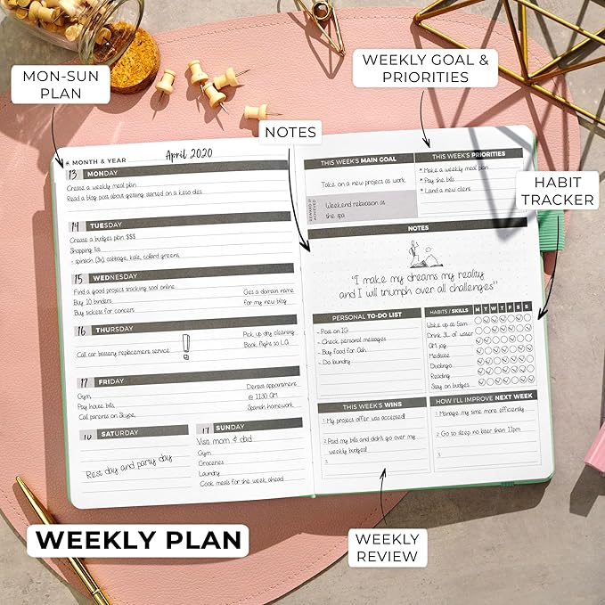 Clever Fox Planner – Undated Weekly & Monthly Planner - Image 3