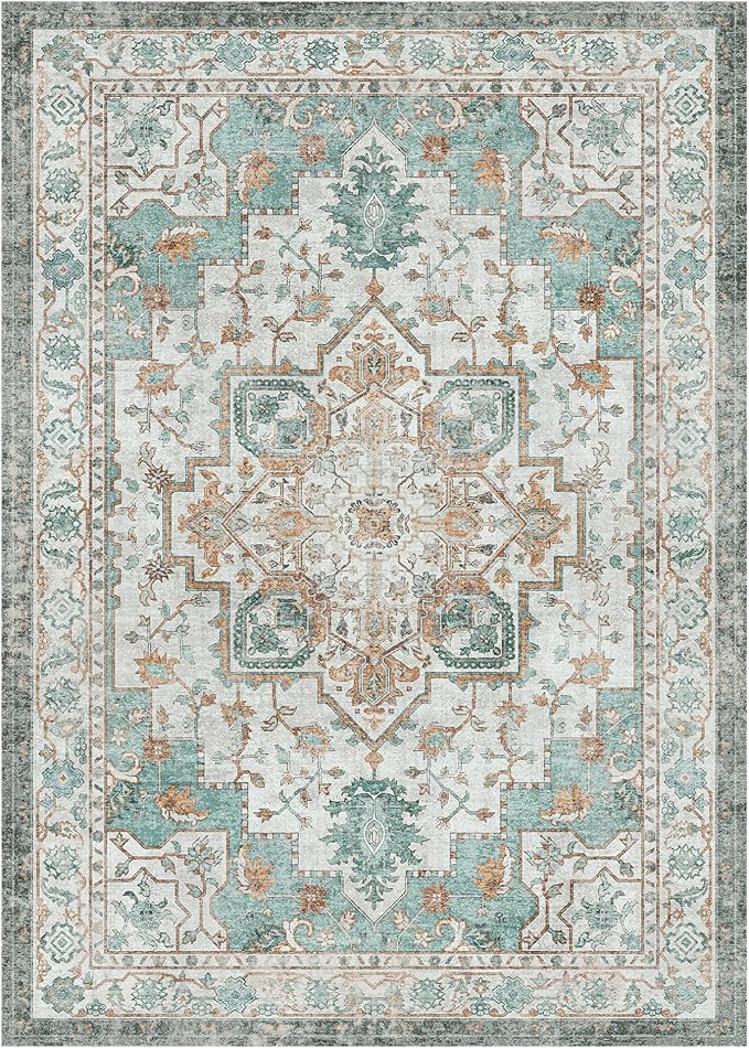 GENIMO 3x5 Area Rugs for Living Room, Machine Washable Non Slip Vintage Rugs - Image 7