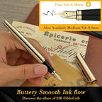 BEILUNER Gold Fountain Pen, Stunning Luxury Pens - Image 4