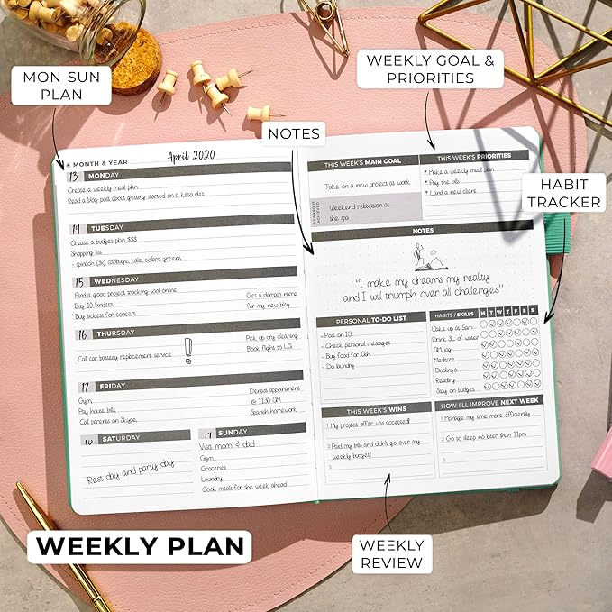 Clever Fox Planner – Undated Weekly & Monthly Planner - Image 3