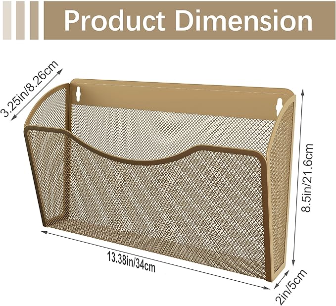 EasyPAG 3 Single Pocket Wall File Organizer, Mesh Hanging File Folder Organizer - Image 8