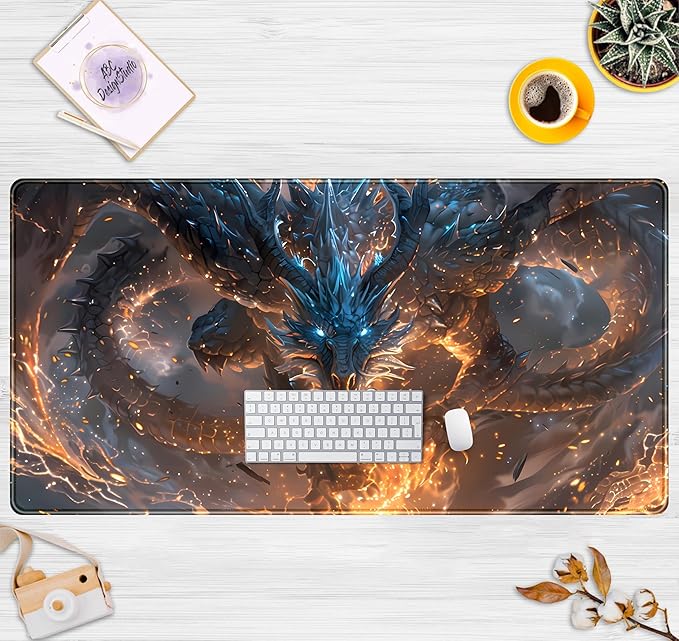 Cute Anime Dragon Desk Mat Kawaii Mouse Pad Gaming XXL Large Extended Desk Matt - Image 2