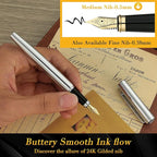BEILUNER Silver Fountain Pen, Stunning Luxury Pens - Image 4