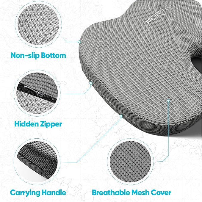 FORTEM Seat Cushion, Office Chair Cushion, Lumbar Support Pillow - Image 4