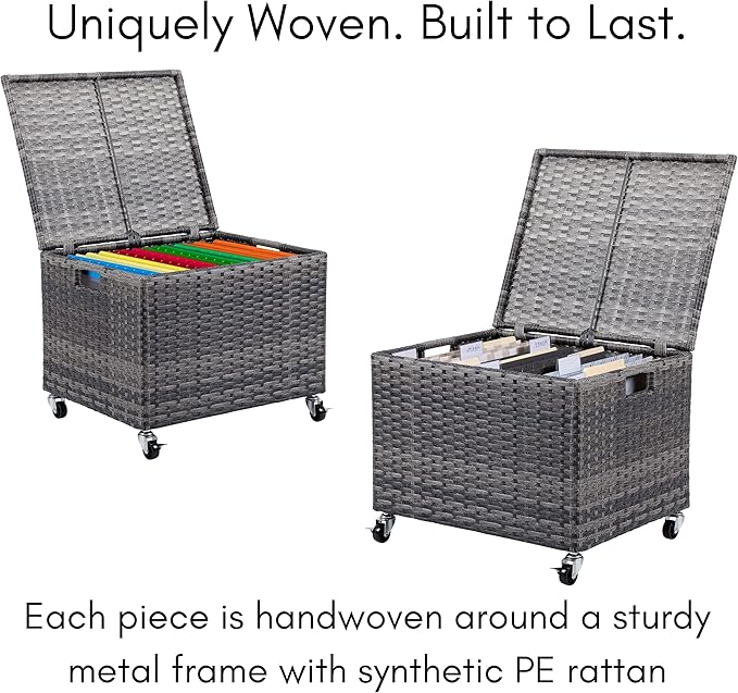BIRDROCK HOME Rolling File Box - Image 3