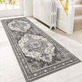 GENIMO 2X12 Hallway Runner Rug, Machine Washable Non Slip Vintage Floral by GENIMO