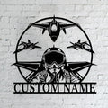 Personalized Metal Airplane Wall Art, Airplane Name Sign, Customized Pilot Name by Unknown