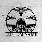 Personalized Metal Airplane Wall Art, Airplane Name Sign, Customized Pilot Name by Unknown