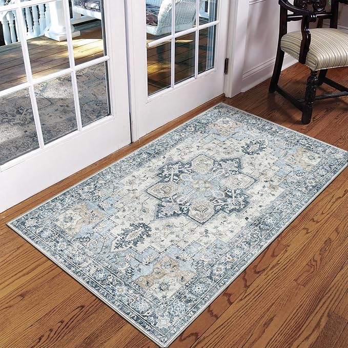 GENIMO Area Rug 2x3 Doormat, Machine Washable Low Pile Vintage Rugs, Small - Image 3
