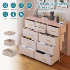 LUMTOK 10-Drawer Dresser, Fabric Storage Dressers Drawers - Image 4