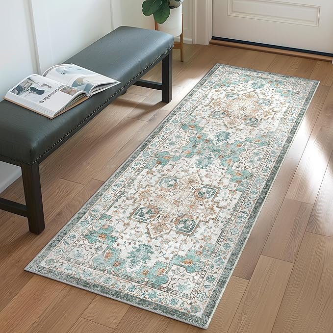 GENIMO 2x5 Runner Rugs for Hallway, Machine Washable Non Slip Vintage Rugs by GENIMO