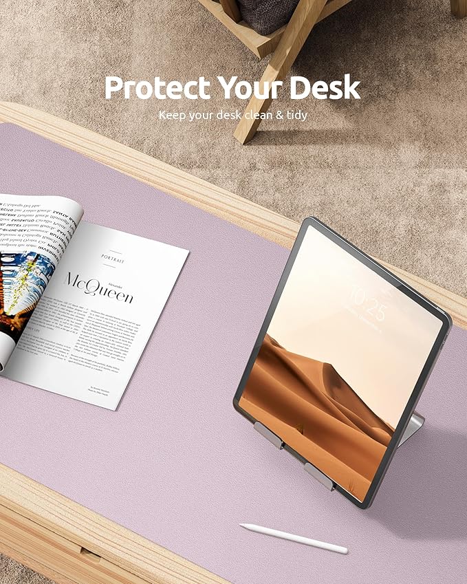 YSAGi Leather Desk Protector, Office Mat, Large Mouse Mat, Non-Slip PU Leather - Image 7