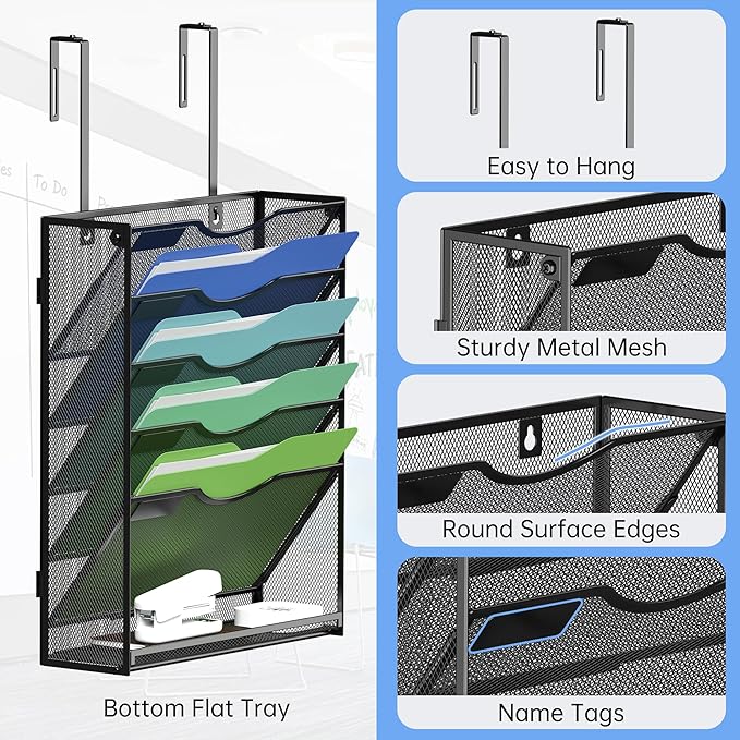 Kuntine.B Wall File Organizer Office Hanging Magazine Holder Wall File Organizer - Image 3